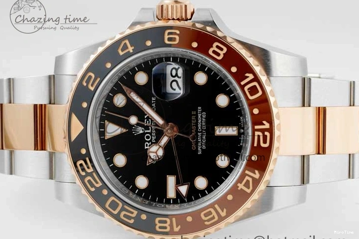 MiroTime 0420 Durable GMT-Master II 126711 CHNR Black Brown Ceramic Clean Factory 1:1 Best Edition on SS RG Bracelet VR 2108